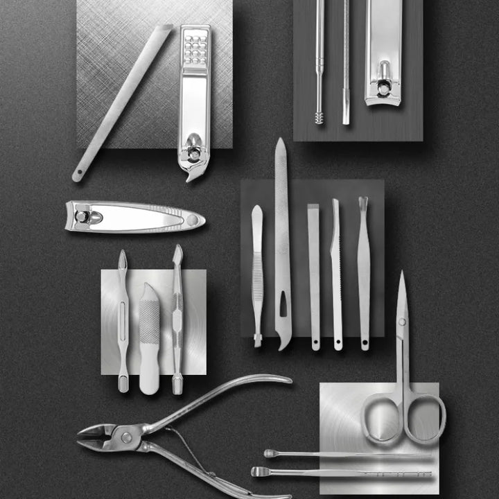 BowLift | LuxeTools 19-Piece Professional Stainless Steel Manicure & Pedicure Set