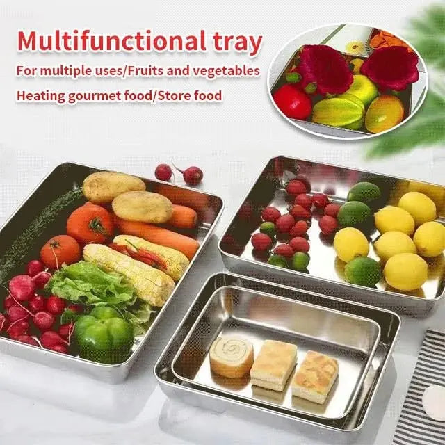 BowLift | Square Stainless Steel Storage Plate with Lid for the Kitchen