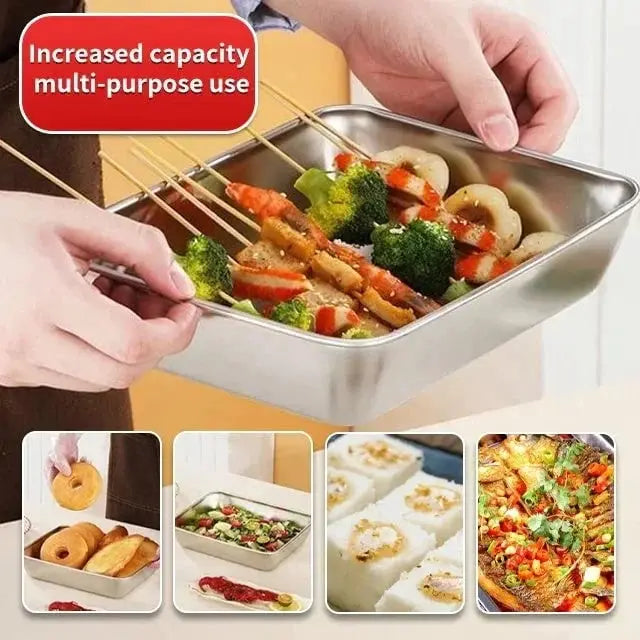 BowLift | Square Stainless Steel Storage Plate with Lid for the Kitchen