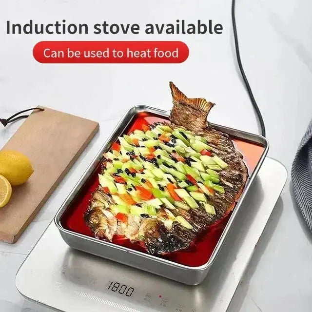 BowLift | Square Stainless Steel Storage Plate with Lid for the Kitchen