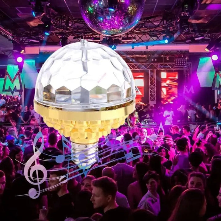 BowLift | Rotating LED Party Light Bulb | RGB Color Display | Disco Strobe Effect