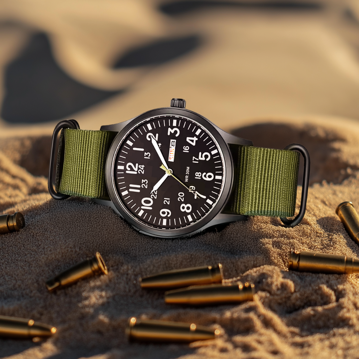 BowLift | Men’s Rugged Outdoor Watch – Waterproof Military-Style Stainless Steel Timepiece