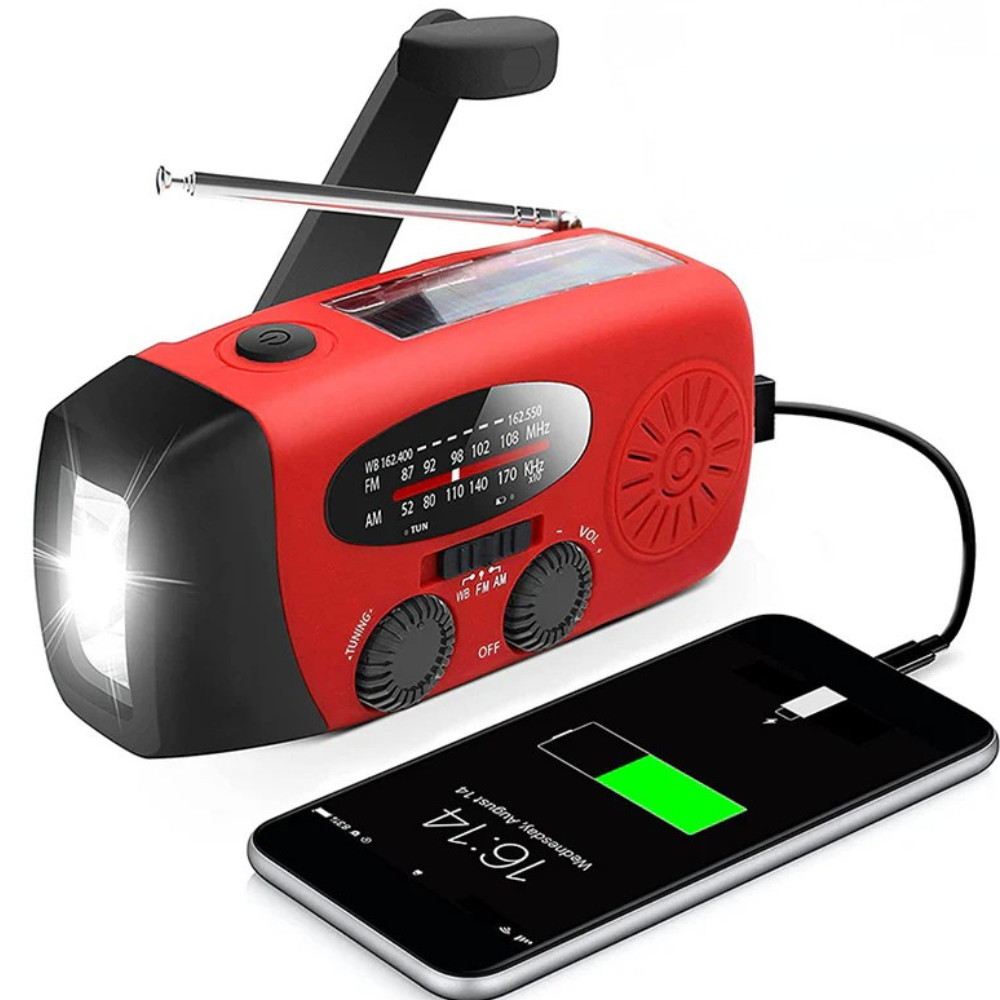 BowLift | Radio Emergency Hand Crank Solar Weather Alert Flashlight Power Bank