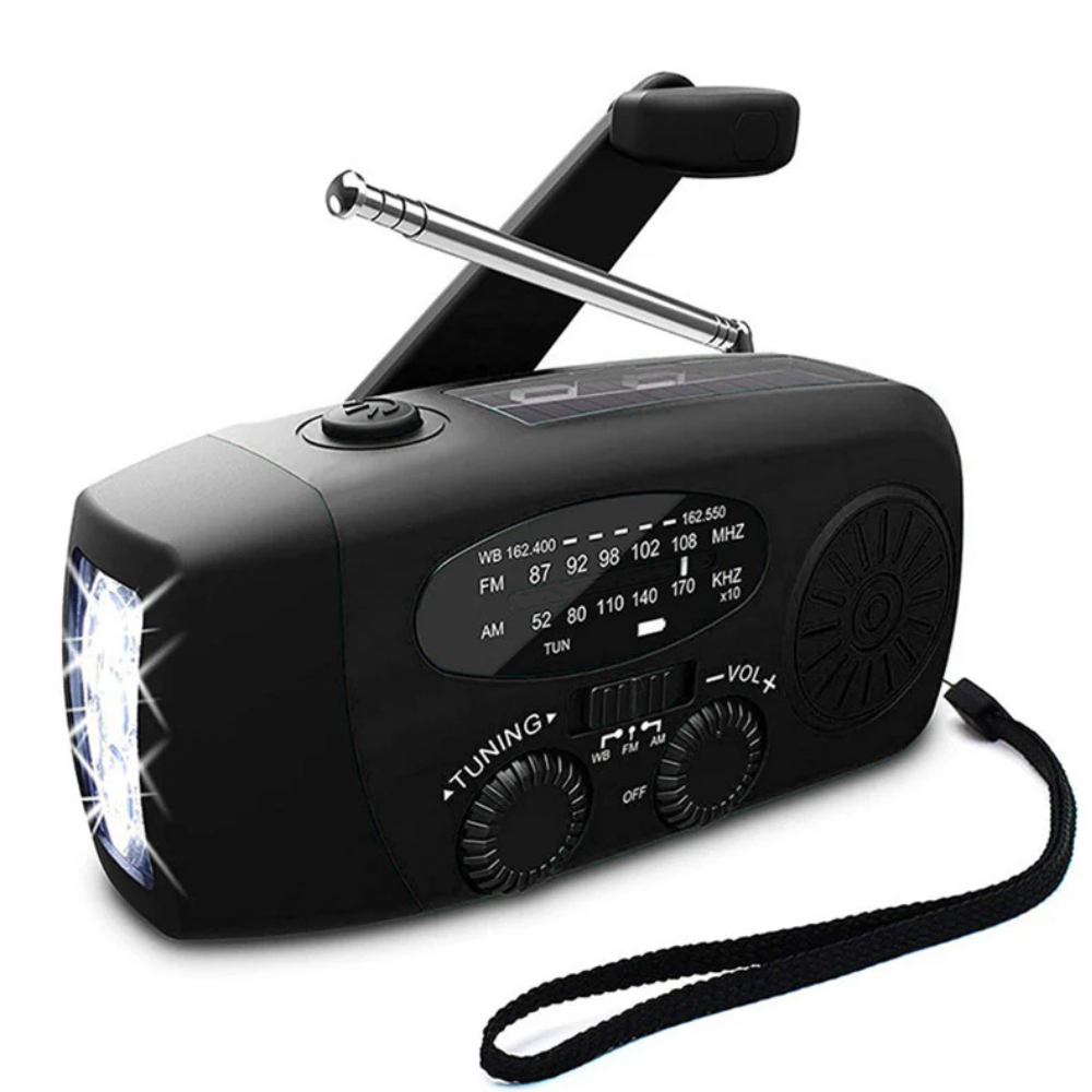 BowLift | Radio Emergency Hand Crank Solar Weather Alert Flashlight Power Bank