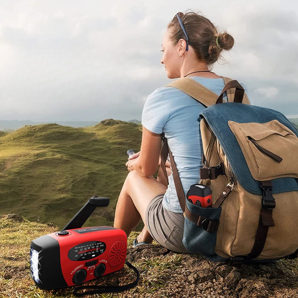 BowLift | Radio Emergency Hand Crank Solar Weather Alert Flashlight Power Bank