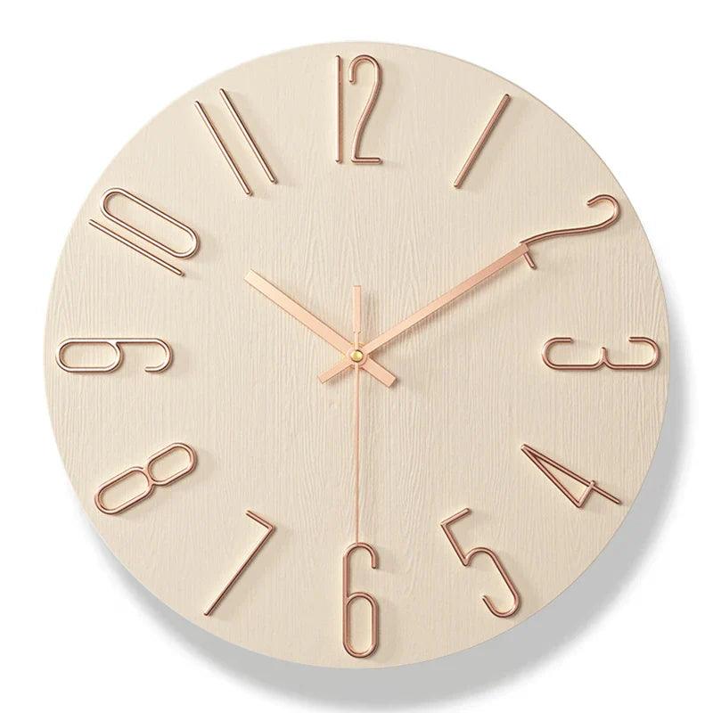 BowLift | Frameless Wall Clock Made of Wood – Nordic Minimalist Silent Clock for Modern Home Decor