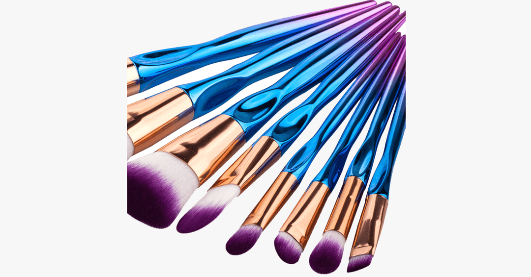 BowLift | 8-piece rainbow mermaid brush set – Get ready for any occasion with a flawless look