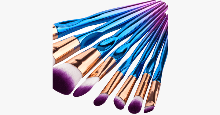 BowLift | 8-piece rainbow mermaid brush set – Get ready for any occasion with a flawless look