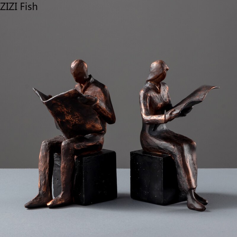 BowLift | Reader Sculpture Book Stand Book Support Abstract Character Resin Statue Desk Decoration Figurines Statuette Nordic Home Décor