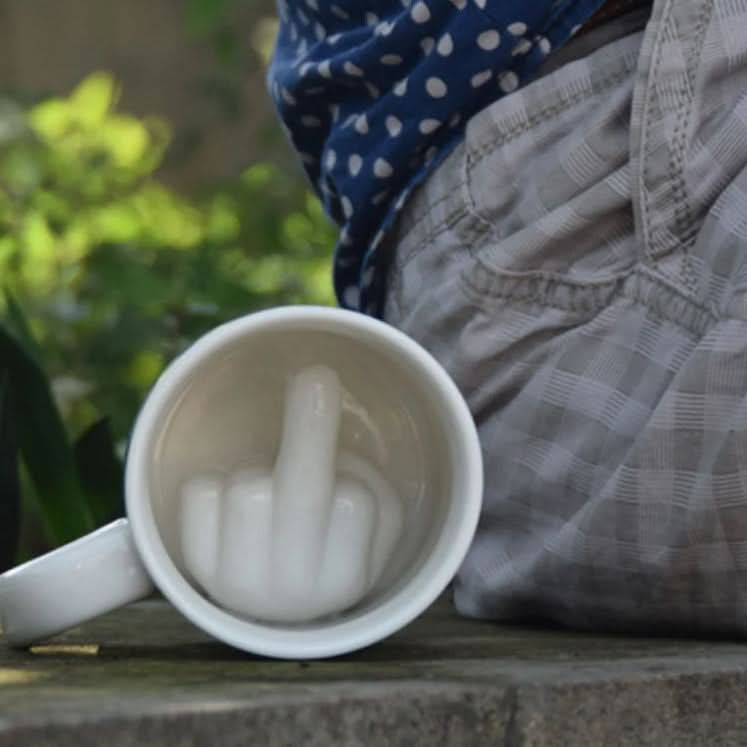 BowLift | Funny Ceramic Mug with Hidden Middle Finger Design