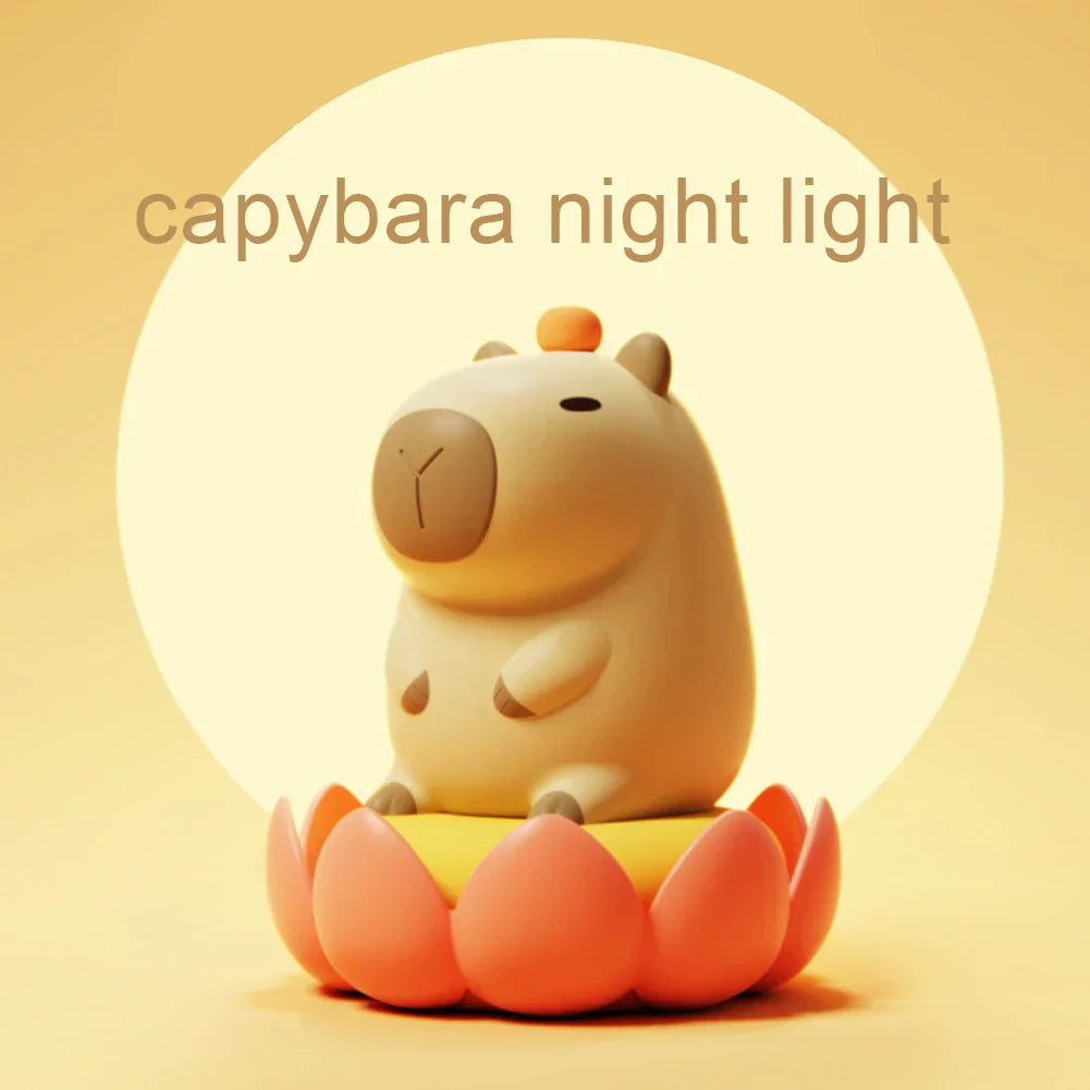 BowLift | Capybara Light - Rechargeable Cartoon Capybara Silicone Night Light with 800mAh Battery