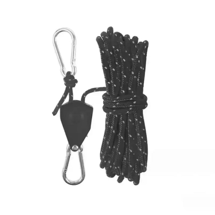 BowLift | Reflective Outdoor Rope Set – With Carabiner, Hooks & Tensioner for Tent & Camping (4 Pieces)