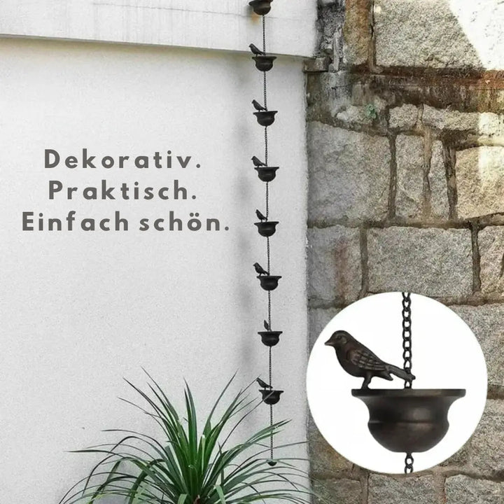 BowLift | Rain chain with bird bath – Attracts birds & makes rainy days beautiful