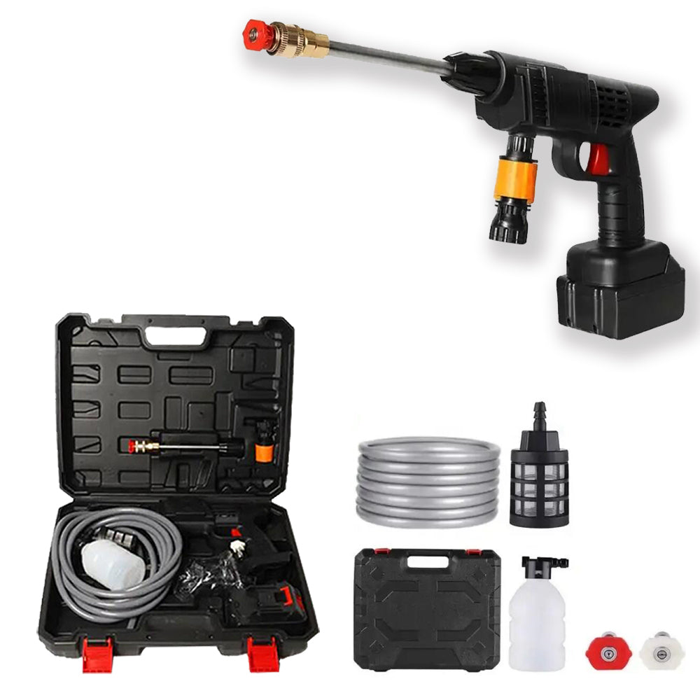 Portable high-pressure cleaner 26 bar/377 PSI – with battery 260W including charger and case | Bowlift