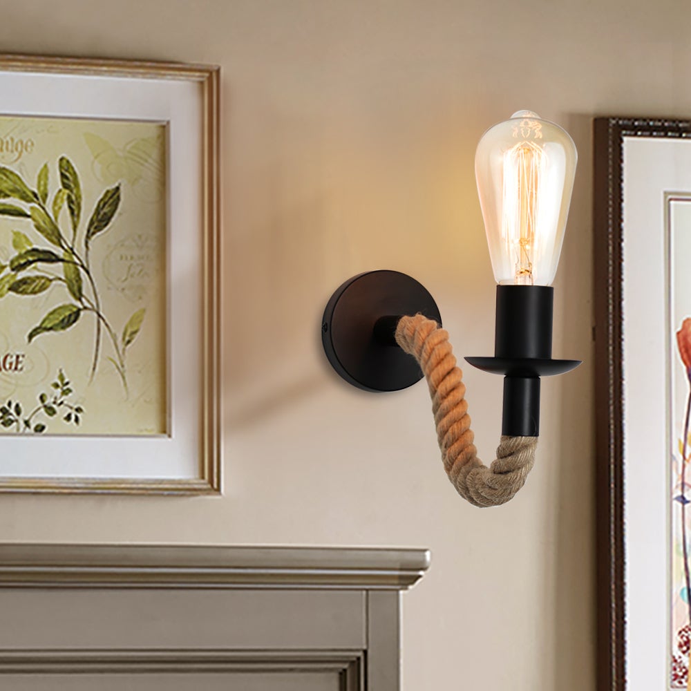 BowLift | Retro Hemp Rope Industrial Loft Wall Lamp