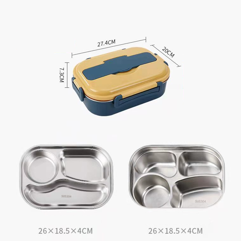 Stainless steel thermobox - Stainless steel interior - 3 or 4 compartments with soup bowl - Wall clock | Bowlift