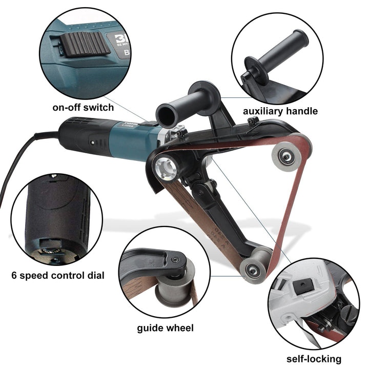 Pipe belt sander 1300W with 3 grit sizes | Bowlift