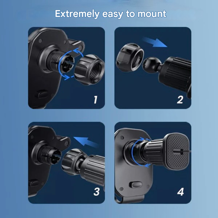SafeGrip Car Phone Holder – 360° Rotatable Air Vent Mount with Hook Lock | Bowlift