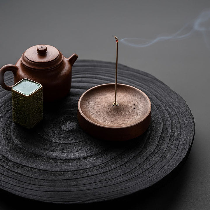BowLift | Round Ash Catcher Wood Incense Stick Holder