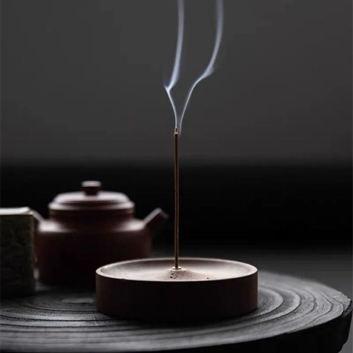 BowLift | Round Ash Catcher Wood Incense Stick Holder