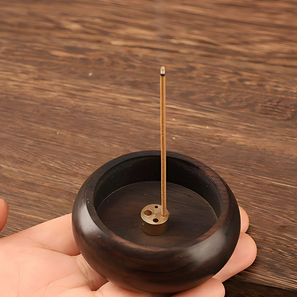 BowLift | Round Solid Wood Incense Stick Holder