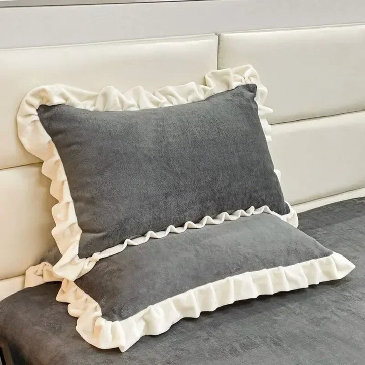 BowLift | Velvet Ruffle Edge Pastel Pillow Cover