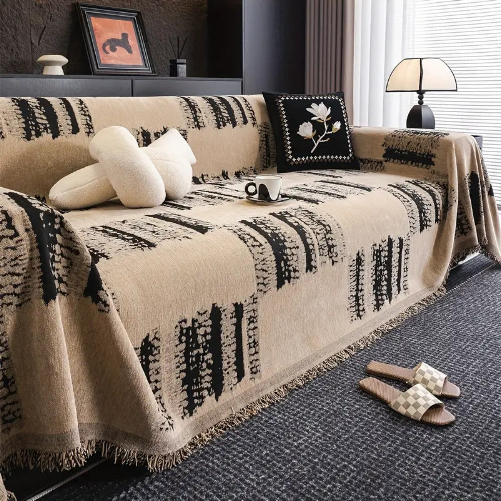 BowLift | Rustic Abstract Chenille Sofa Cover