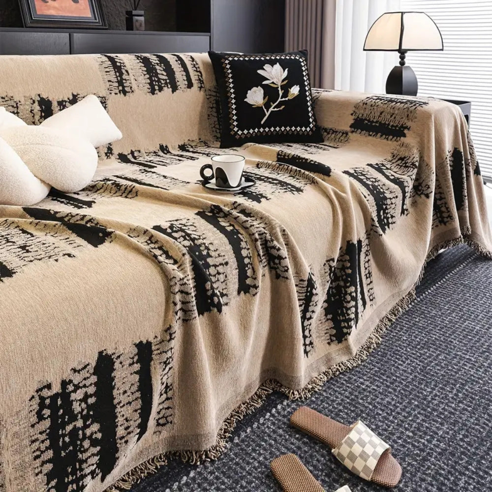 BowLift | Rustic Abstract Chenille Sofa Cover