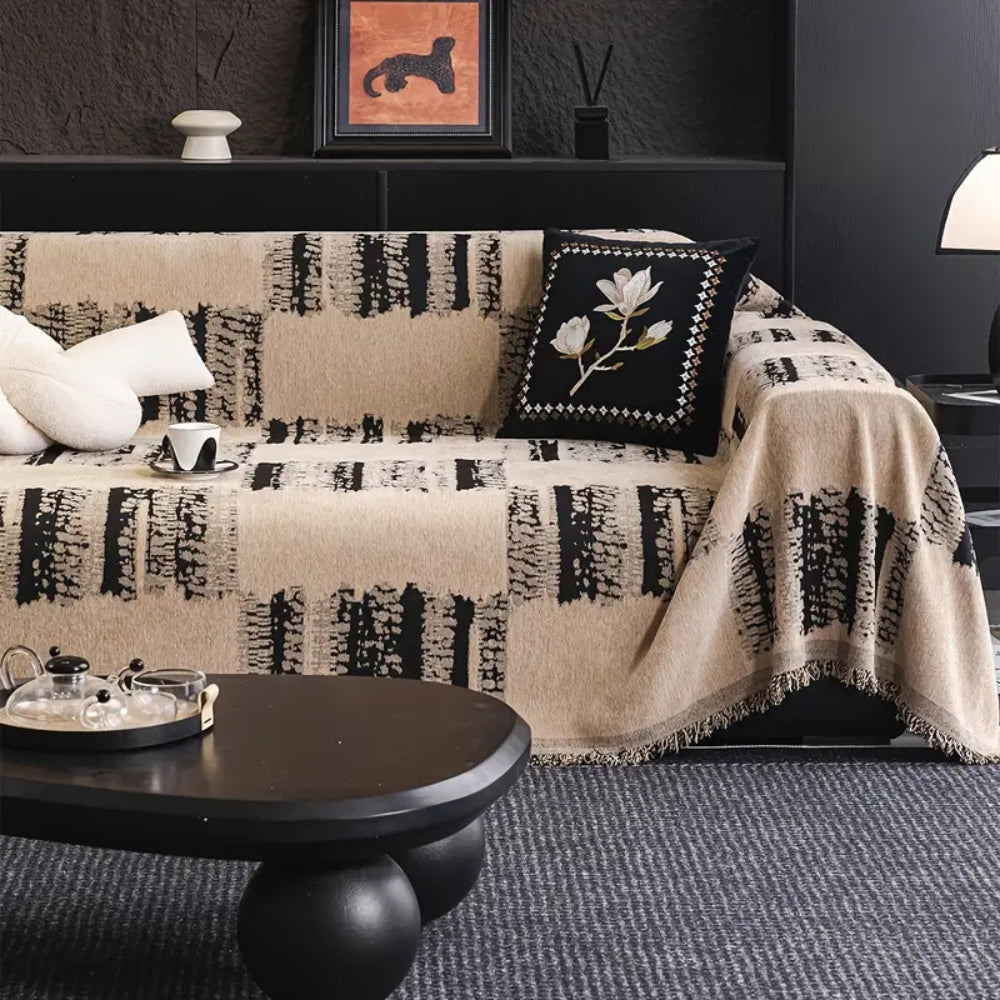 BowLift | Rustic Abstract Chenille Sofa Cover