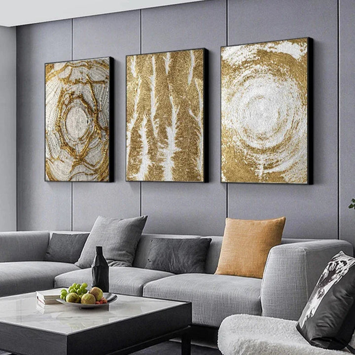 Rustic Golden Grey Black Abstract Wall Art Fine Art Canvas Prints Posters Pictures For Living Room Dining Room Art For Contemporary Interiors | Bowlift