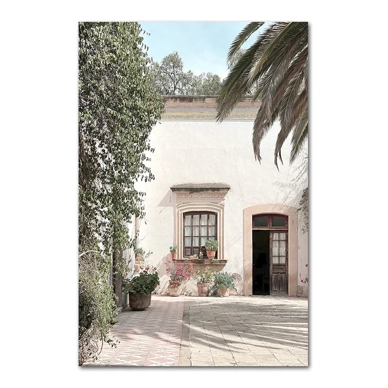 Rustic Villa Lifestyle Wall Art Fine Art Canvas Prints Bohemian Gallery Wall Pictures For Living Room Dining Room Scandinavian Home Decor | Bowlift
