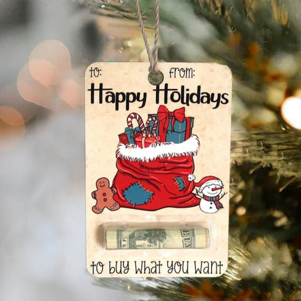 BowLift | Rustic Wooden Christmas Decoration Card Holder for Money Gifts – Sustainable and Reusable, Perfect for Christmas Decorations