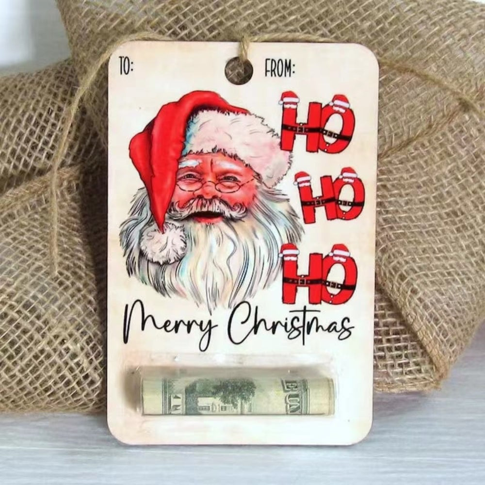 BowLift | Rustic Wooden Christmas Decoration Card Holder for Money Gifts – Sustainable and Reusable, Perfect for Christmas Decorations