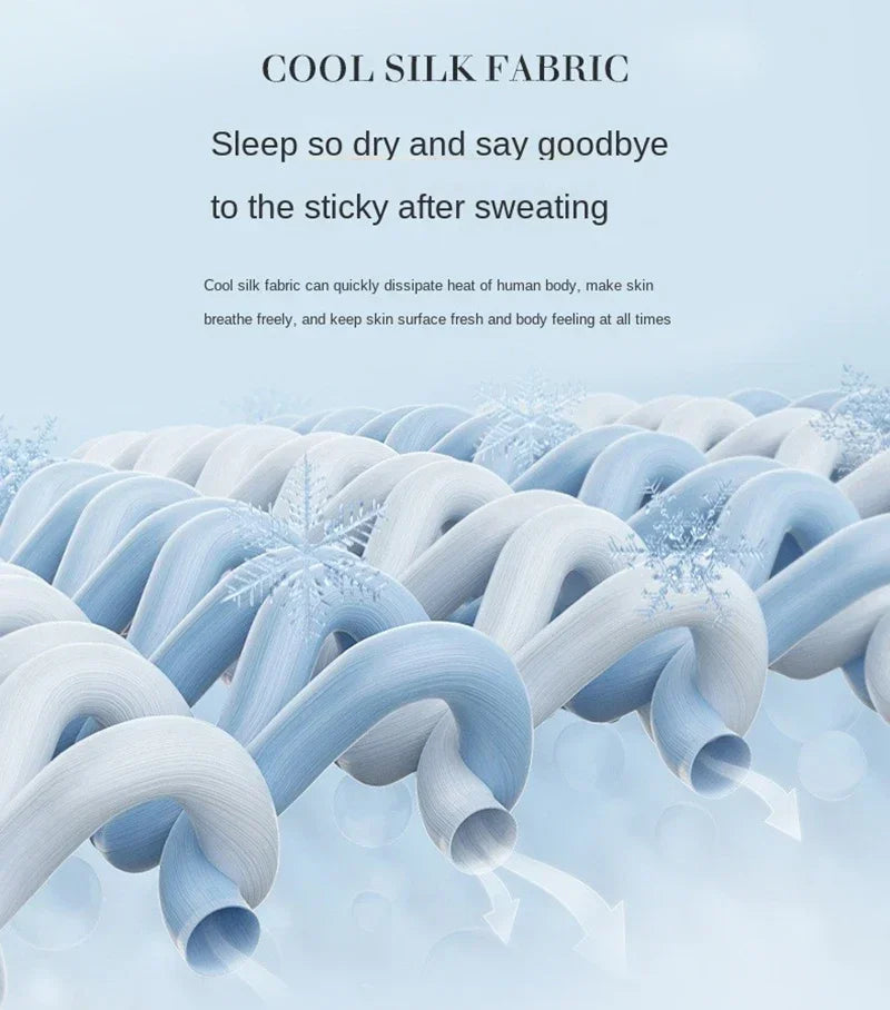 Air Condition Summer Comforter — Pure Color Ice Silk Cooling Blanket, Lightweight & Smooth Twin/King Size Quilt | Bowlift