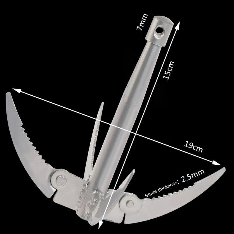 BowLift | AquaGripX Folding Anchor for Boats | Robust Grip Hook with Rope | Foldable & Rustproof | For Kayak, Canoe & Fishing Accessories