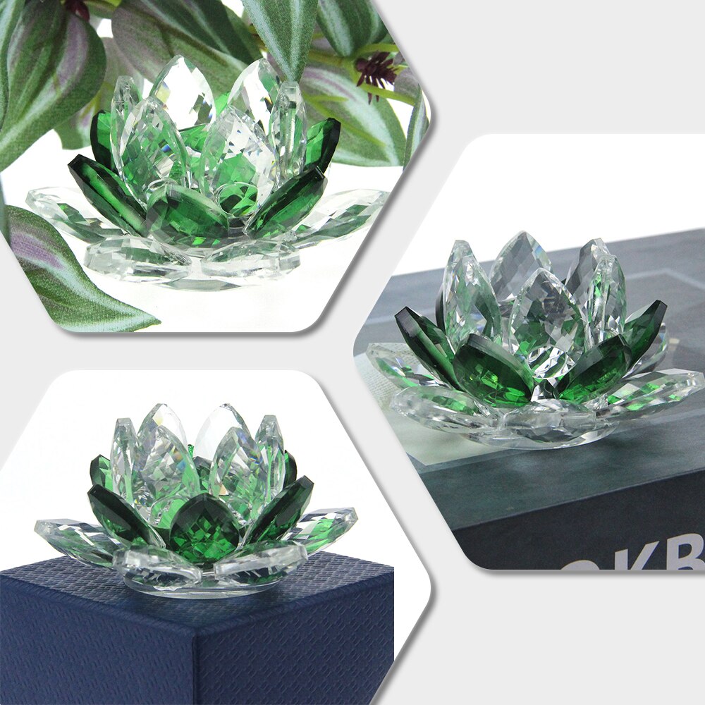 BowLift | Crystal Lotus Flower Craft Glass Paperweight Home Decoration Ornaments Figures Home Wedding Party Decor Gifts Souvenir
