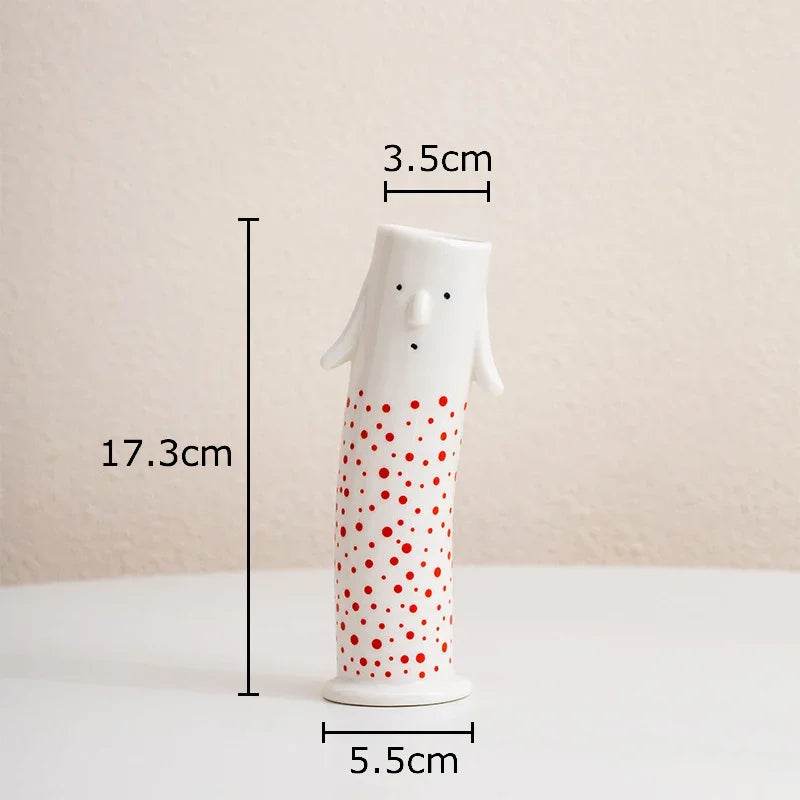 Lovely Cartoon Figures Ceramic Vase | Bowlift