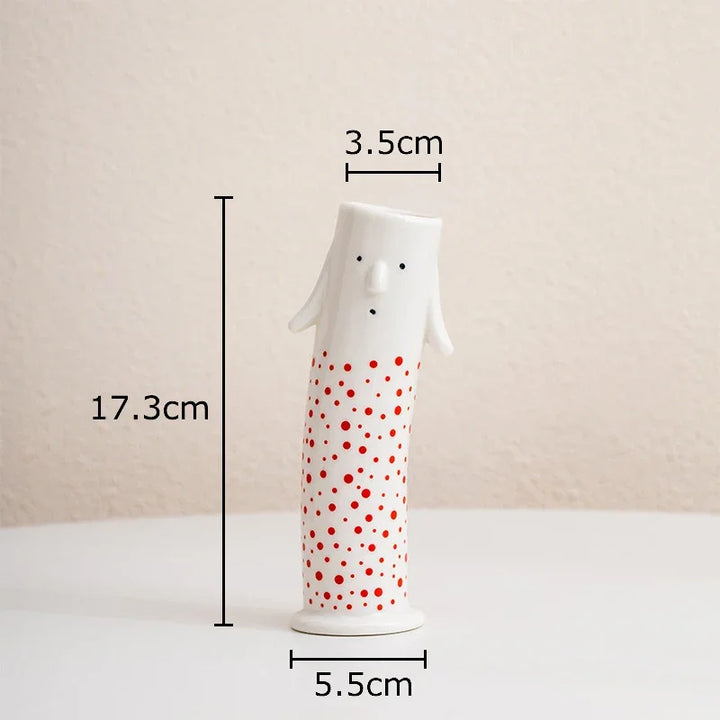 Lovely Cartoon Figures Ceramic Vase | Bowlift