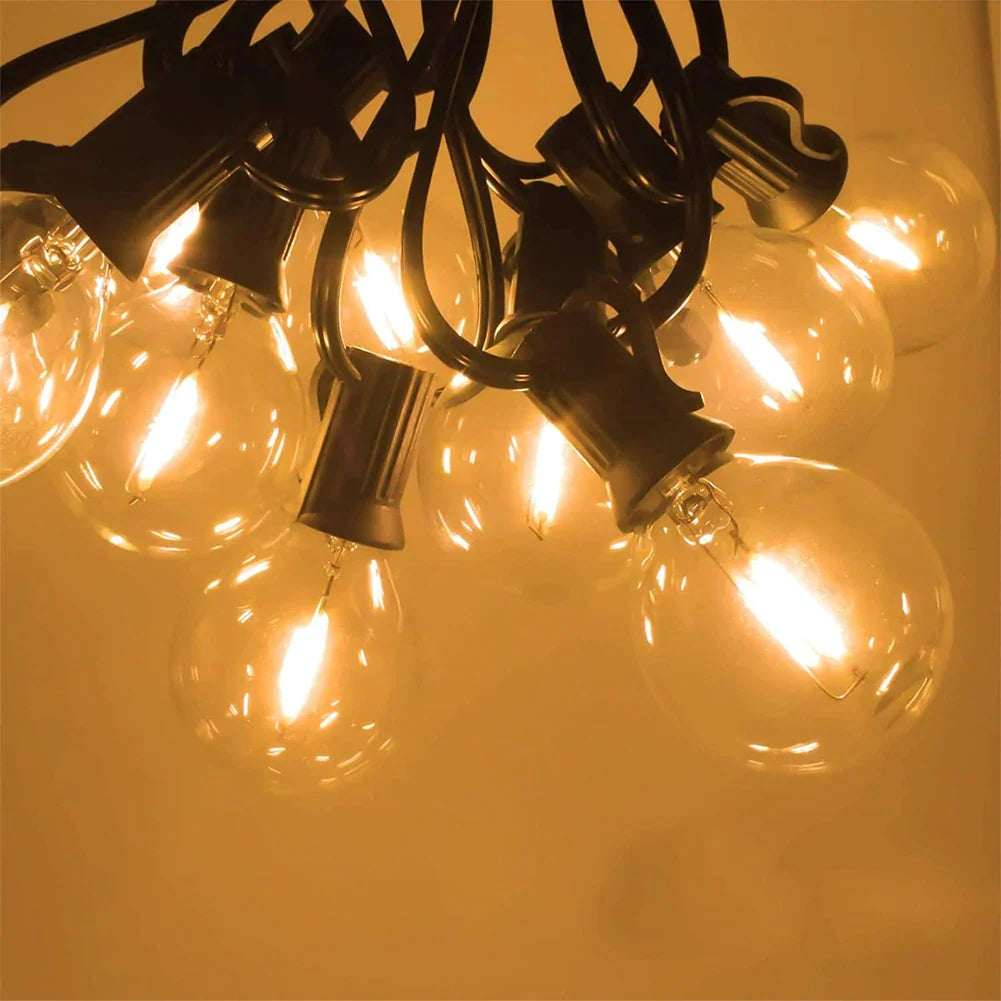 BowLift | G40 bulbs, E12, 5 V, 110 V, 220 V, 1 W, plastic globe bulbs, string lights, for indoor and outdoor use, terrace, home, garden, decoration, warm white