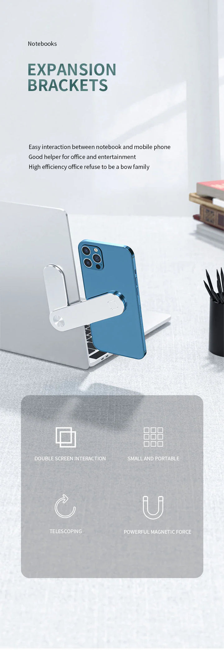 BowLift | Magnetic Laptop Phone Holder