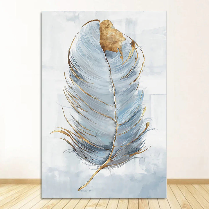 Simple Blue Floral Wall Art Fine Art Canvas Prints Modern Abstract Botanical Pictures For Living Room Bedroom Contemporary Home Decor | Bowlift