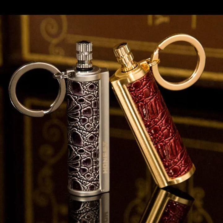 Leather Keychain Metal Match Inferno Lighter | Bowlift