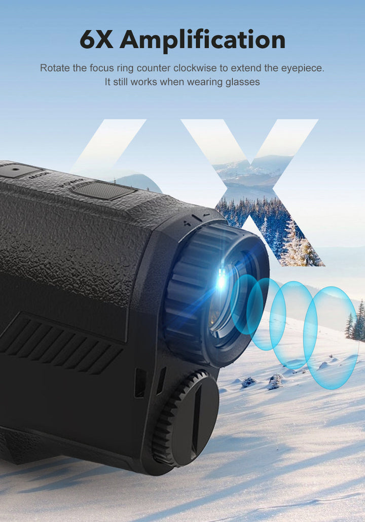 Golf Laser Distance Meter Rangefinder with Slope Adjusted Mode, Flag-Lock and Long Range Capability for Golf and Hunting Bowlift