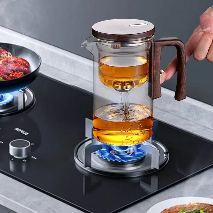 BowLift | Magical Glass Teapot with Built-In Strainer and Heat-Resistant Handle