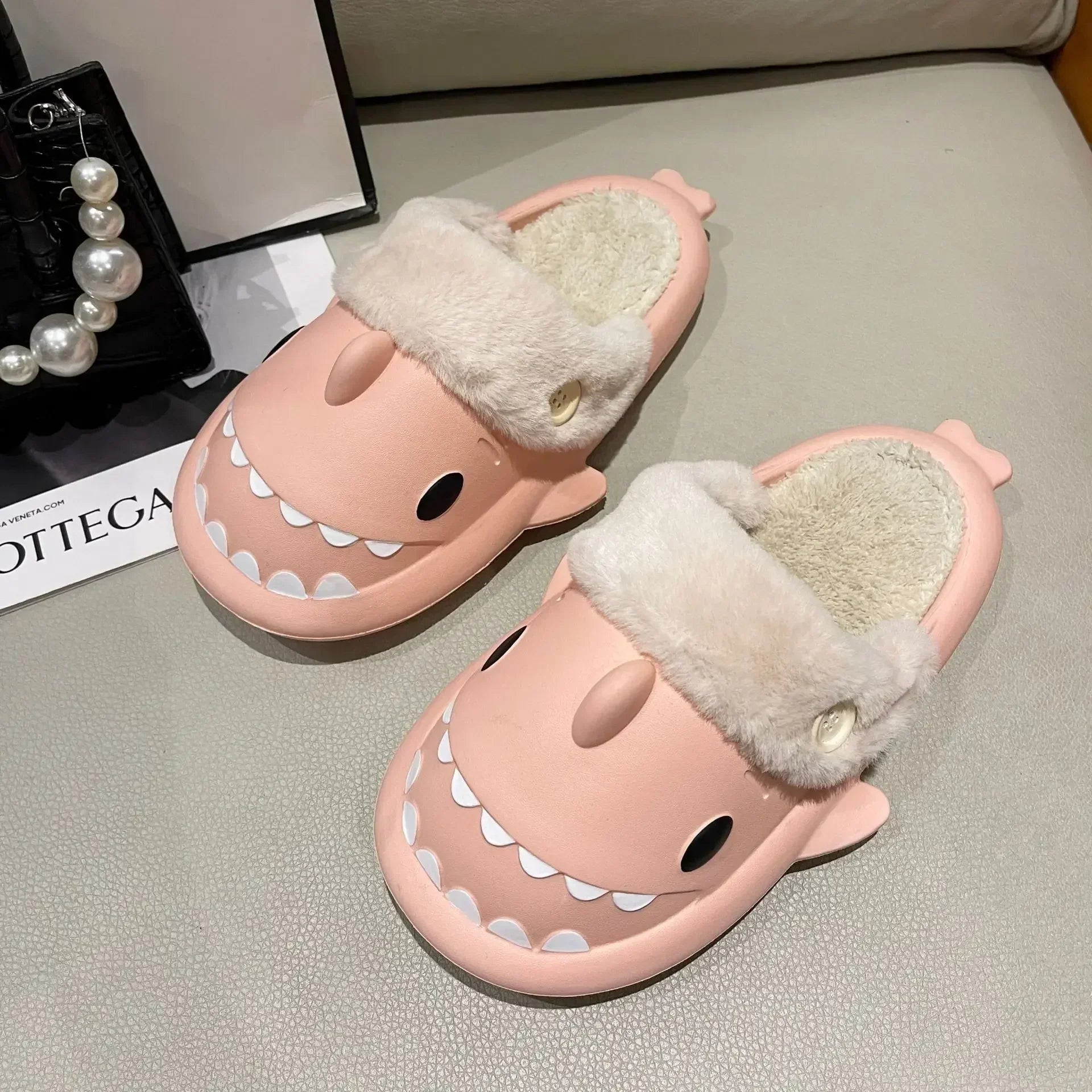 BowLift | SharkSlides - Funny Cotton Slippers