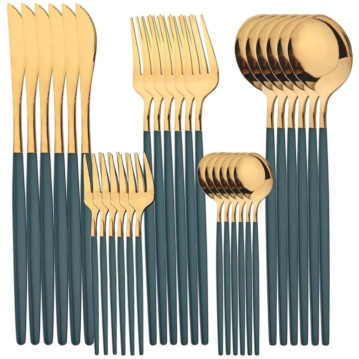 BowLift | RoyalMirror – Luxury Gold Cutlery Set