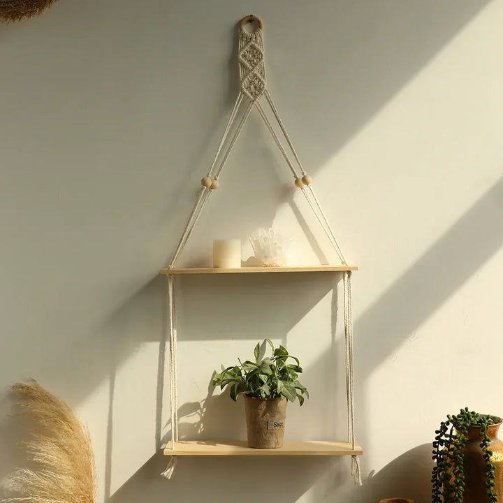 BowLift | Wall shelf – Wood – Hanging shelves – Boho home decoration – Room decoration