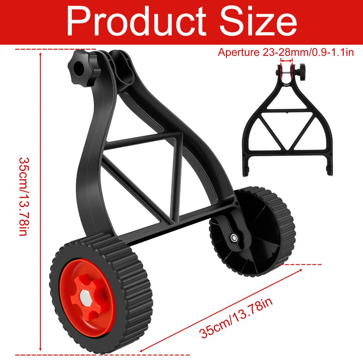 BowLift | Universal Support Wheel TRIMNOVA EasyRoll | Height Adjustable | Back & Arm Friendly | For Lawnmowers & Brush Cutters