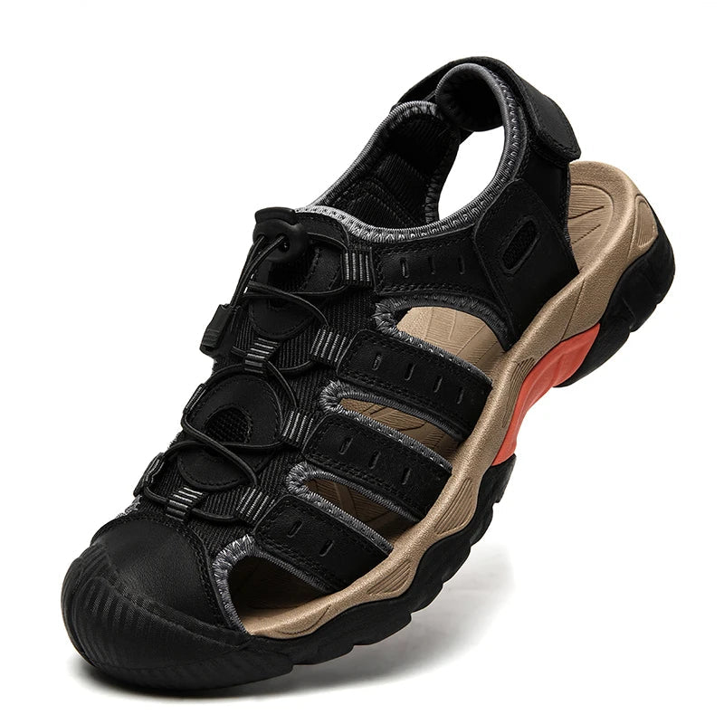 BowLift | Summer Men's Outdoor Sandals Beach Shoes Genuine Leather Trekking Hiking