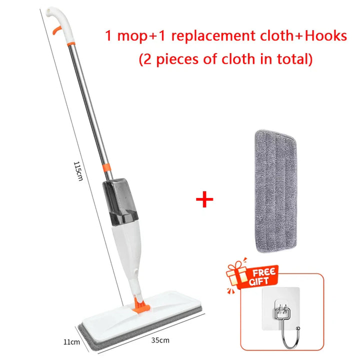 BowLift | Sprayvia Spray Mop with Microfiber Head | 360° Swivel Joint | Flat Mop System | Reusable & Eco-Friendly